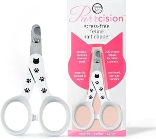 Necoichi Purrcision Feline Nail Clipper | Lever Principle Cat Nail Clipper | Butter-Smooth Cuts | Made in Japan, Seki Swordsmith Craftsman | Stainless Steel Cat Claw Trimmer for Indoor Cats (White)