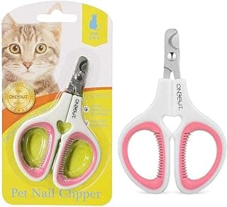Pet Nail Clippers, Update Version Cat & Kitten Claw Nail Clippers for Trimming, Professional Pet Nail Clippers Best for a Cat, Puppy,Rabbit, Kitten & Small Dog,Sharp & Safe (Pink)