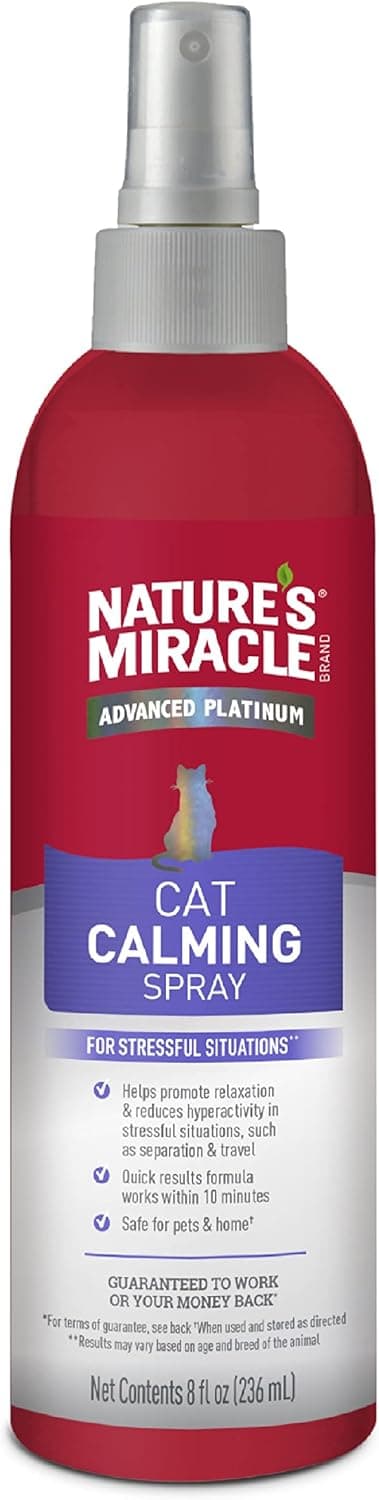 Nature’s Miracle Cat Calming Spray, 8 Ounces, Stress-Reducing Formula for Cats