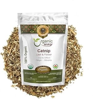 Organic Way Catnip Leaf and Flower Cut & Sifted (Nepeta cataria) - Herbal Tea | European Wild-Harvest | Kosher & USDA Certified | Vegan, Non-GMO & Gluten Free | 100% Raw from Albania (1/4LBS / 4Oz.)