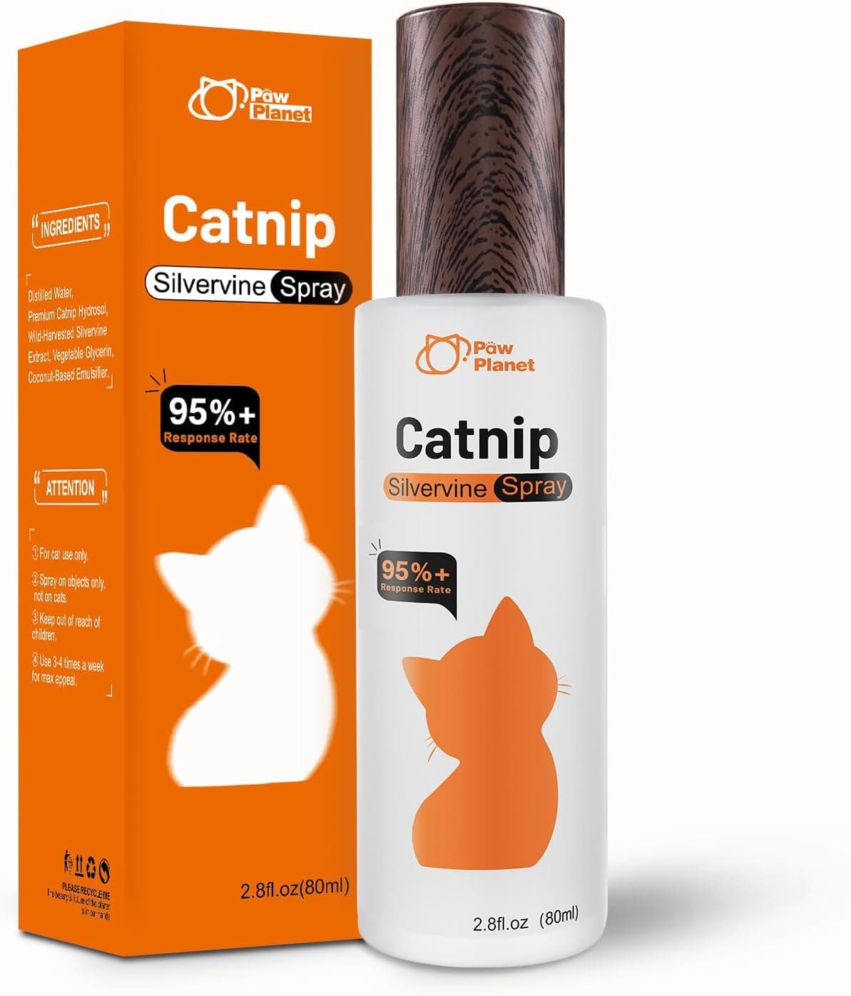 PAW PLANET 2.8 fl.oz. Advanced Catnip Spray with Silvervine for Indoor Cats & Kittens, 95%+ Response Rate, Natural Training & Play Mist