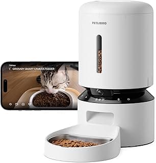 PETLIBRO Automatic Cat Feeder with Camera, 1080P HD & Night Vision, 5GHz/2.4GHz WiFi & Cam Smart Pet Feeder with App Control, 2-Way Audio, Motion Alerts for Cats & Dogs, Stainless Steel Single Tray