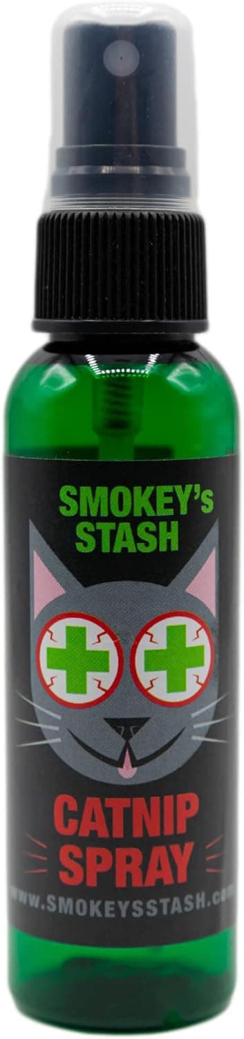 Smokey's Stash Catnip Spray for Cats – Premium Catnip Oil Spray, Maximum Potency Cat Attractant for Toys, Scratchers & Training – Safe for Kittens & Adult Cats (2 oz) Made in USA