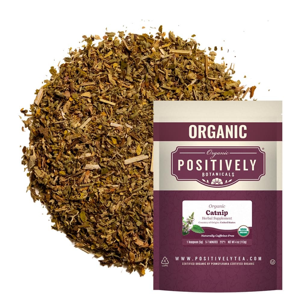 Organic Positively Botanicals Company, Catnip Herbal Tea Loose Leaf, Botanical, 4 Ounce