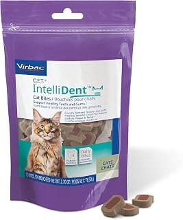Virbac C.E.T.® INTELLIDENT® Cat Bites for Dental Care | Healthy Teeth and Gums | Fresh Breath, Chicken Flavor