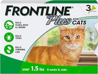 FRONTLINE Plus Flea & Tick Spot Treatment for Cat & Kitten (Green) Count of 3