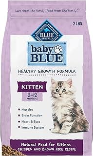 Blue Buffalo Baby Blue Natural Kitten Dry Cat Food, Healthy Growth Formula with DHA, Chicken and Brown Rice Recipe, 2-lb Bag