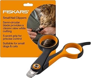 Fiskars Pet Small Pet Nail Clippers, Cat and Dog Nail Trimmers for Grooming, Pet Supplies with Precision Stainless Steel Blades & SoftGrip Handle, 4.25”, Orange/Black