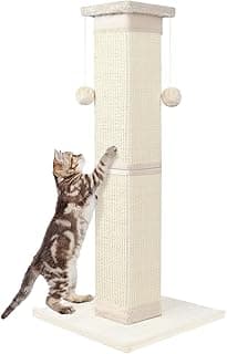 SOCATER Cat Scratching Post 33 Inch Nature Sisal Cat Scratch Post for Indoor Cats, Large Cat Scratcher Protect Your Furniture, for All Breeds