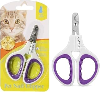 Pet Nail Clippers, Update Version Cat & Kitten Claw Nail Clippers for Trimming, Professional Pet Nail Clippers Best for a Cat, Puppy,Rabbit, Kitten & Small Dog,Sharp & Safe (Purple)