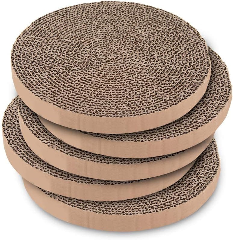 Best Pet Supplies Catify Cat Scratcher, Fun Interactive Scratchers, Posts, Poles, Claw Safe, Furniture Saver Indoor Play Support Natural Cat Behaviors Heavy Duty - Round(5 Pack)
