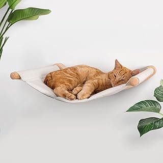 7 Ruby Road Cat Wall Hammock – Wall Mounted Cat Bed for Large Cats – Wood Perch Shelf, Cat Hammock for Wall, Holds Up to 35 lbs
