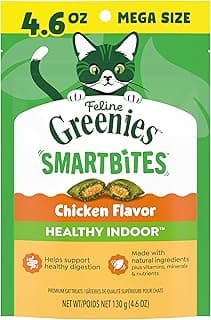 Greenies Feline Smartbites, Cat Treats Healthy Recipe, Indoor Cat Treats, Chicken Flavor, 4.6 oz. Pack