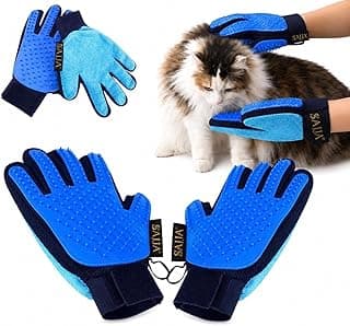 2-in-1 Pet Grooming Gloves 2-Pack – Double-Sided Deshedding & Pet Hair Remover for Dogs & Cats – Gentle Massage Glove – Lint Remover for Furniture & Clothing + Free Product