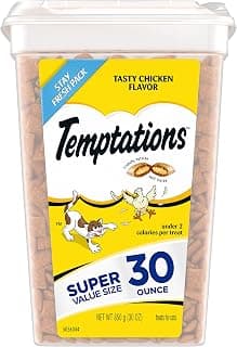 Temptations Cat Treats Classic Crunchy and Soft Cat Treats, Tasty Chicken Flavor, 30 oz. Tub