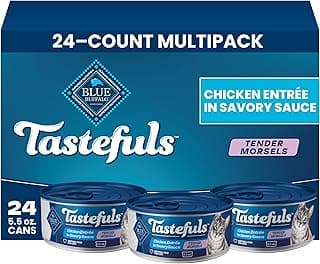 Blue Buffalo Tastefuls Natural Tender Morsels Wet Cat Food, Chicken Entrée 5.5-oz cans (Pack of 24)
