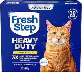 Fresh Step Heavy Duty Odor Block Advanced Multi Cat Clumping Litter with Febreze, 17.5 lb (Package May Vary)