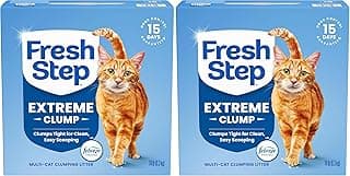 Fresh Step Extreme Multi Cat Clumping Litter with Febreze Freshness, Low Dust, Odor Control with Ammonia Block Tech, Compatible in Automatic Litter Boxes, 14 lb. Box (Pack of 2)