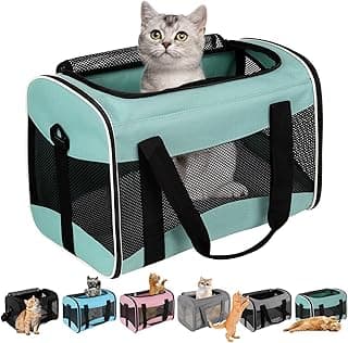 Cat Dog Carriers Soft-Sided Pet Carrier Large Cats for Medium Big Cat Small Dog Puppy up to 16lbs TSA Airline Approved Animal Collapsible Cat Carrier Carriers Travel Carrier Cat Bag (17x11x11)