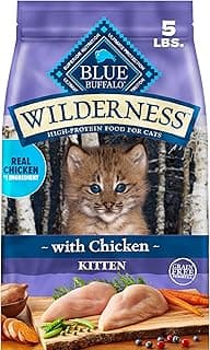 Blue Buffalo Wilderness with Chicken Natural High-Protein Grain-Free Dry Cat Food for Kittens, Real Chicken First, Antioxidant-Rich LifeSource Bits Support Immunity, DHA & ARA for Development, 5 lbs.