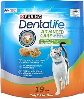 Purina DentaLife Made in USA Facilities Cat Dental Treats, Tasty Chicken Flavor - 19 oz. Pouch