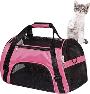 MuchL Cat Carrier for Cats Soft-Sided Travel Pat Carrier for Cat with Wooden Padding Board Airline Approved Lightweight Comfortable Cat Bag for Puppy Small Pets (Small, Pink)