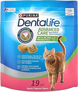 Purina DentaLife Made in USA Facilities Cat Dental Treats, Savory Salmon Flavor - 19 oz. Bag