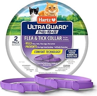 Hartz UltraGuard ProMax Flea & Tick Collar for Cats & Kittens I 14 Months Protection I Soft & Comfortable | Kills Fleas, Ticks, and Larvae I 2 Pack