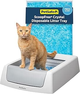 PetSafe ScoopFree Crystal Classic Self-Cleaning Litter Box System – Automatic Cat Litter Box - Advanced Odor Control – Includes Disposable Crystal Litter Tray (PAL00-17296)