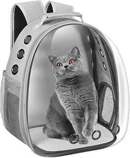 Cat Carrier Backpack, Pet Carrier Backpack Front Pack for Small Medium Cat Puppy Dog Carrier Backpack Bag Space Capsule, Airline-Approved Pet Carrier for Travel Hiking Walking Camping (Grey)