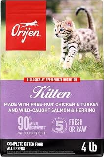 ORIJEN Grain Free High Protein Premium Dry Cat Food Kitten Recipe 4lb Bag