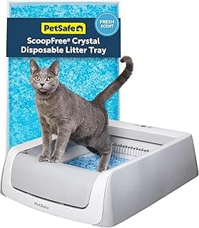 PetSafe ScoopFree Self-Cleaning Cat Litterbox - Never Scoop Litter Again - Hands-Free Cleanup with Disposable Crystal Tray - Less Tracking, Better Odor Control - Includes Disposable Tray